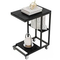 Amazon｜ZXD サイドテーブル ワゴン キャスター付きコの字型デザイン